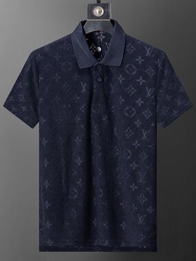Louis Vuitton Navy Tonal Monogram Polo